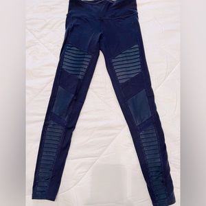 ALO YOGA High-Waist Moto Leggings Navy (Small)